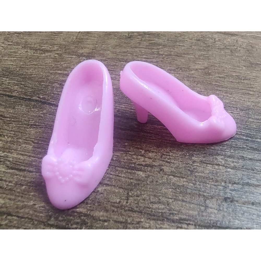 Fashion Doll Light Pink High Heels Bow Detail For Articulated Feet Z26